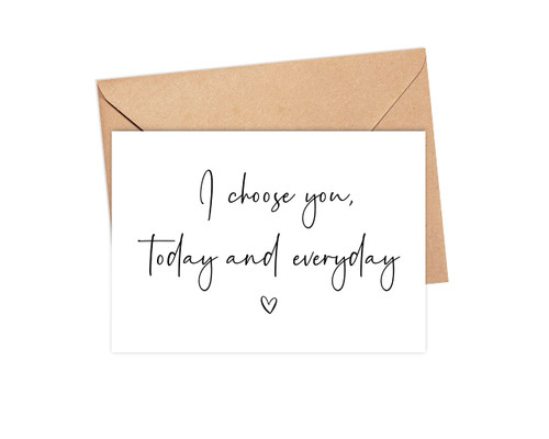 Bride To Groom Wedding Day Card - Husband From Wife - I Choose You Love Gift For Him - Anniversary Present - Cute Ceremony Cards