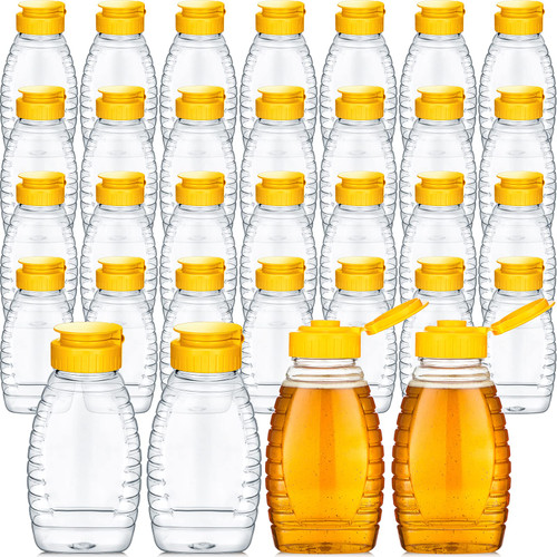 32 Pcs 8.8 oz Clear Plastic Honey Jar Empty Honey Bottles with Caps Refillable Honey Containers Leakproof Honey Squeeze Bottle Honey Bottle Container Holder with Flip Lid for Storing Dispensing Yellow 32 Pcs 8.8 oz Clear Plastic Honey Jar Empty Honey Bottles with Caps Refillable Honey Containers Leakproof Honey Squeeze Bottle Honey Bottle Container Holder with Flip Lid for Storing Dispensing Yellow