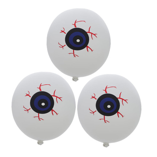 BESTOYARD 3pcs Round Eyeball Balloon Blood Balloons Round Eyeball Balloons Halloween Balloon Halloween Decor Round Balloons Latex Balloons Halloween Balloons Set Halloween Decor Balloons