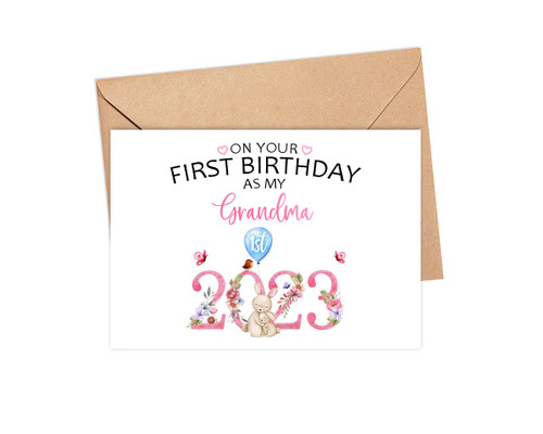 2023 On Your First Birthday As A Grandma - Happy 1St Birthday As My Grandma - Cute Birthday Card - Happy Birthday Card For Grandma - Grandma Card - Mother's Day Card - Greeting Card For Birthday 2023 On Your First Birthday As A Grandma - Happy 1St Birthday As My Grandma - Cute Birthday Card - Happy Birthday Card For Grandma - Grandma Card - Mother's Day Card - Greeting Card For Birthday