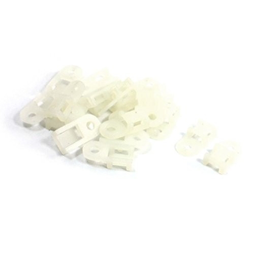 Uxcell Plastic Mounting 4 Way Cable Tie Holder, 5.5mm Width, 20PCS, White
