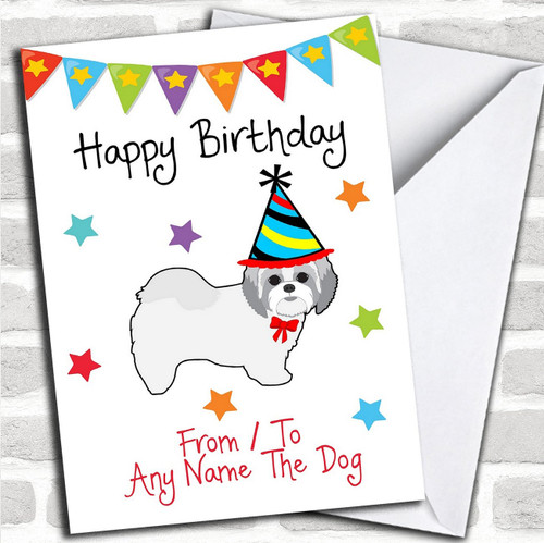 to from Pet Dog Shih Tzu Personalized Birthday Greetings Card