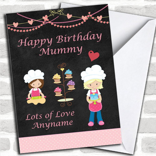Chalk Cooking Mummy Children's Birthday Personalized Greetings Greetings Card