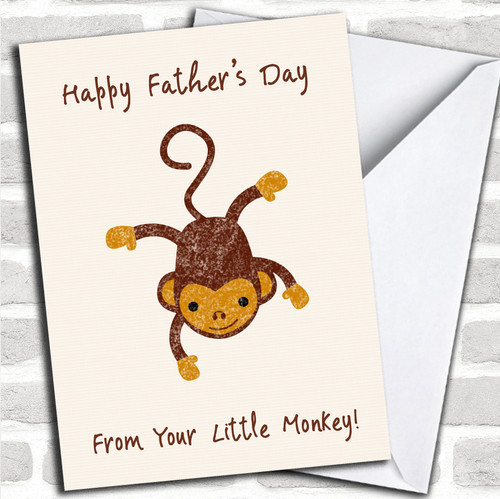 Cute Little Monkey Personalized Father's Day Greetings Card
