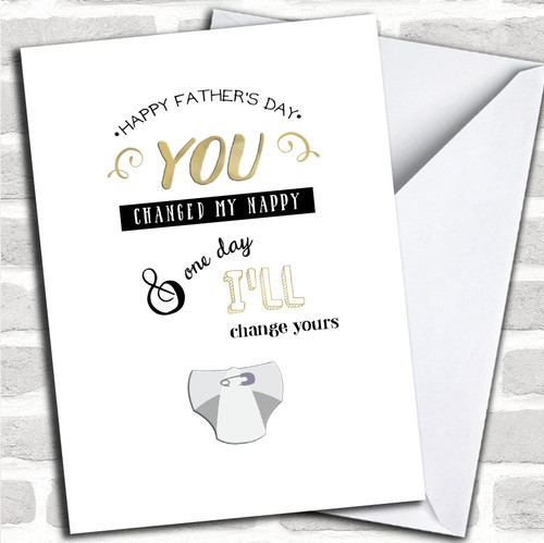 Modern Funny Nappy Personalized Father's Day Greetings Card