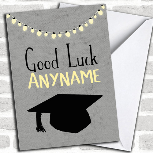 Pretty Lights Good Luck Personalized Good Luck Greetings Card