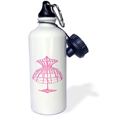 3dRose wb_35418_1"Pink Dress Form" Sports Water Bottle, 21 oz, White 3dRose wb_35418_1"Pink Dress Form" Sports Water Bottle, 21 oz, White