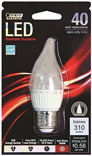 Feit EFC/DM/300/LED LED Dimmable Clear Chandelier Flame Tip