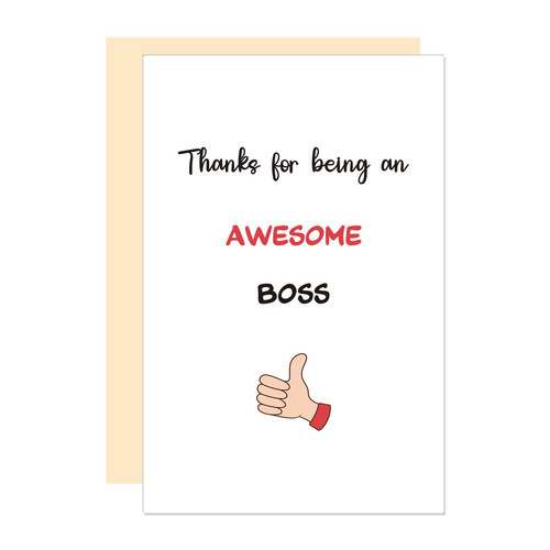 Boss Day Card, Thank You Card for Boss Leader, Funny Card From Employee, Awesome Boss Appreciate Card