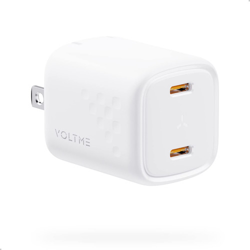 VOLTME USB C Charger, 30W Fast Charger Block, 2 Port Compact Charger with Foldable Plug for MacBook Air, iPhone 14 Pro/14 Pro Max/13/12, Pixel, Galaxy, iPad/iPad Mini, and More