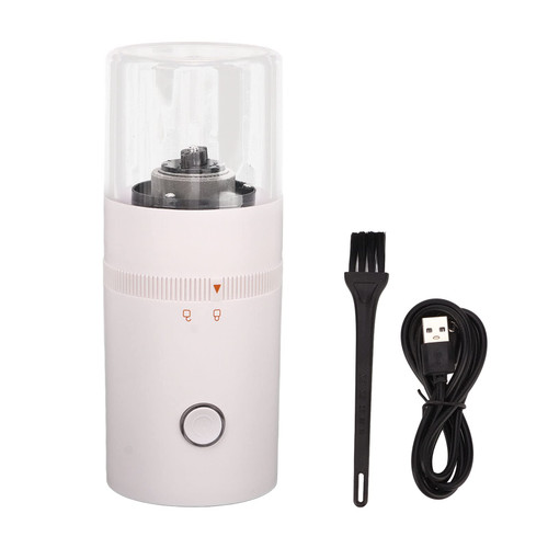 Portable Electric Coffee Grinder, Coarse and Fine Grinding Small Auto Coffee Beans Mill - White, Ideal for Home Use Coffee Grinder, Electric Coffee Bean Grinder