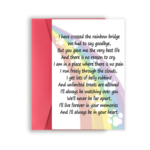 VvOoOvV Dog Loss Card for Dog Owner, Pet Loss Sympathy Card for Dog, Dog Sympathy Greeting Card for Friend Coworker, Rainbow Bridge Dog Condolence Card for Husband Wife