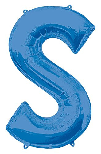 Anagram Balloons Foil Balloon 035437 Letter S-Blue, 34"