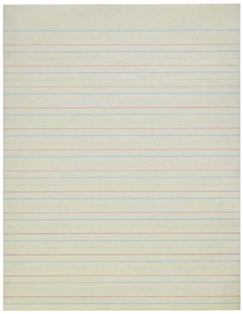 School Smart Red & Blue Newsprint Paper, 1/2 Inch Ruled, 8-1/2 x 11 Inches, 500 Sheets