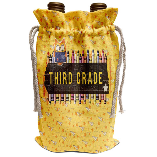 3dRose Image of Third Grade, Blackboard, Crayon Banner, Paper Airplane,... - Wine Bags (wbg_334039_1) 3dRose Image of Third Grade, Blackboard, Crayon Banner, Paper Airplane,... - Wine Bags (wbg_334039_1)