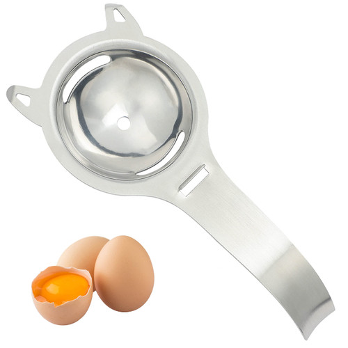 WQINXegg separator egg separator egg yolk white egg white yolk strainer separator, egg extractor tool for kitchen baking gadgets (Silver)