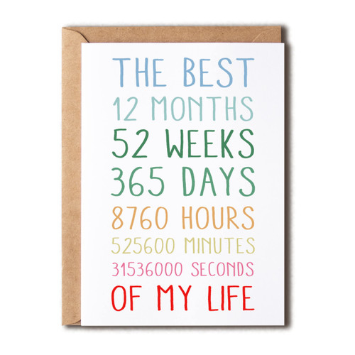 The Best My Life Mug - 1St Anniversary Card - Sweet 1 Anniversary Card For Him Or Her - The Best 1 Years Of My Life - Anniversary Card For Husband - Wife