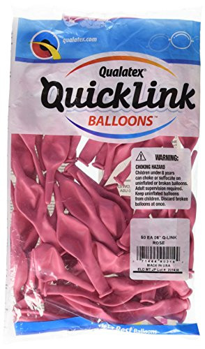 Qualatex Latex Balloons 90214 QUICKLINK-Rose, 6", Pink
