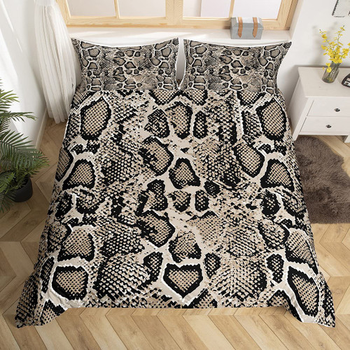 Snakeskin Pattern Duvet Cover Queen for Boys Girls Kids Animal Skin Printed Bedding Set Snake Print Comforter Cover Child Black Brown Pattern Decor Bedspread Quilt Cover for Kids Dorm Room,Soft,Zipper Snakeskin Pattern Duvet Cover Queen for Boys Girls Kids Animal Skin Printed Bedding Set Snake Print Comforter Cover Child Black Brown Pattern Decor Bedspread Quilt Cover for Kids Dorm Room,Soft,Zipper