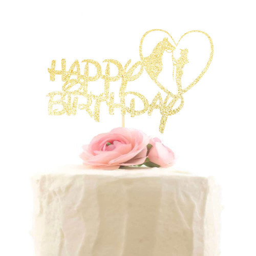 Horse Happy Birthday Cake Topper Horse Racing Birthday Party Decoration Supplies Gold Glitter Horse Happy Birthday Cake Topper Horse Racing Birthday Party Decoration Supplies Gold Glitter