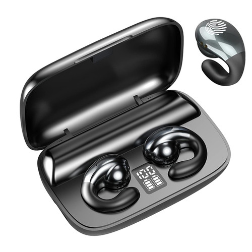 Open Ear Bone Conduction Earbuds Open Ear Headphones Wireless Bluetooth Bone Conducting Earphones Gym Ear Buds Wireless Ear Clip Bone Conduction Headphones Head Set Bluetooth for Sport Running Workout
