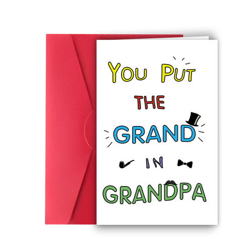 Cute Father's Day Cards for Grandpa from Grandchildren, Funny Grandfather Fathers Day Card Gift for Men, Unique First Father's Day Cards for Grandfather, Happy Birthday Gifts for Grandpa from Granddaughter Grandson
