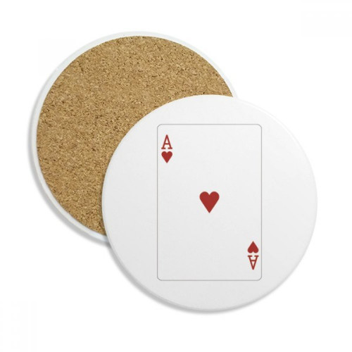 Heart A Playing Cards Pattern Coaster Cup Mug Tabletop Protection Absorbent Stone