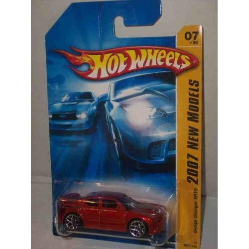 2007 New Models #7 Dodge Charger SRT8 Red With Red Wing #2007-7 Collectible Collector Car Mattel Hot Wheels 1:64 Scale