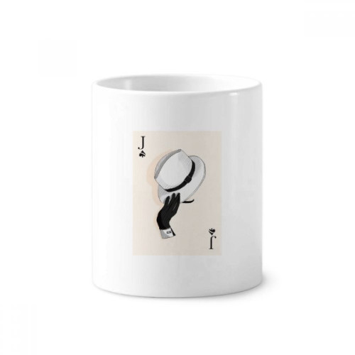 Spade J Playing Cards Pattern Toothbrush Pen Holder Mug Ceramic Stand Pencil Cup