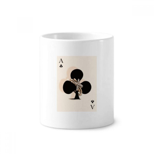 Playing Cards Club A Pattern Toothbrush Pen Holder Mug Ceramic Stand Pencil Cup