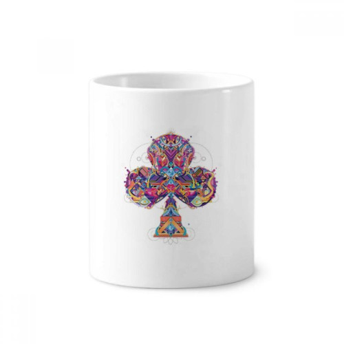 Club Playing Cards Geometric Pattern Toothbrush Pen Holder Mug Ceramic Stand Pencil Cup