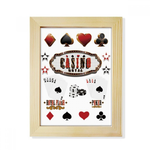 DIYthinker Gambling Utensils Pattern Playing Cards Desktop Adorn Photo Frame Display Art Painting Wooden