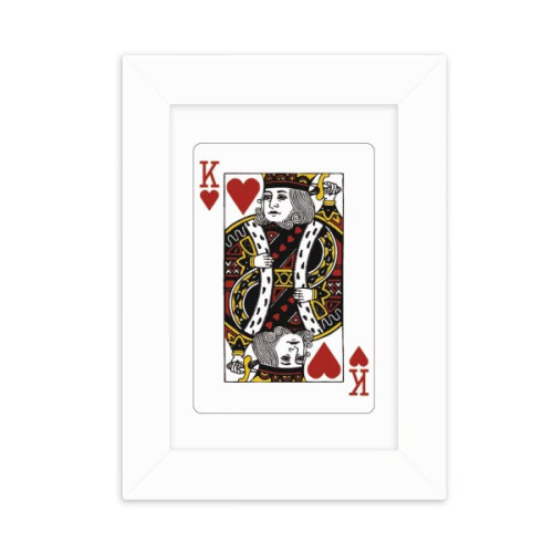 DIYthinker Heart K Playing Cards Pattern Desktop Photo Frame Picture Display Decoration Art Painting