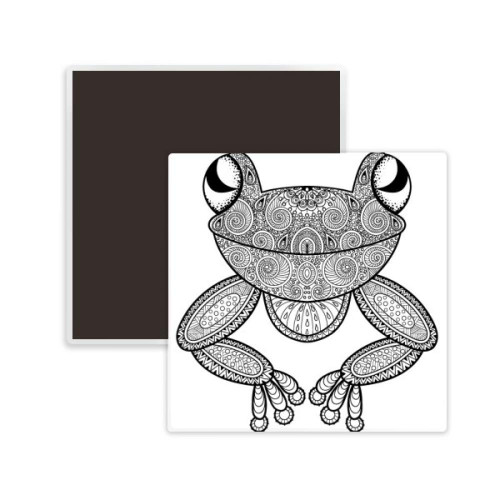 Paint Small Frog Green Square Ceramics Fridge Magnet Keepsake Memento
