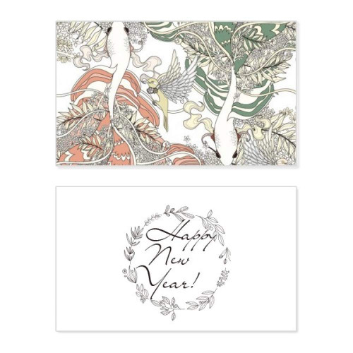 Red Green Carp New Year Festival Greeting Card Bless Message Present