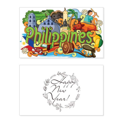 Camiguen Philippine Graffiti New Year Festival Greeting Card Bless Message Present