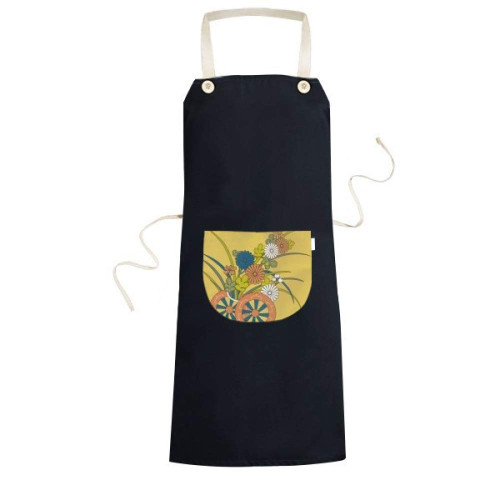 DIYthinker Autumn Japanese Culture Flower Apron Bib Sarong Cooking Baking Kitchen Pocket Pinafore