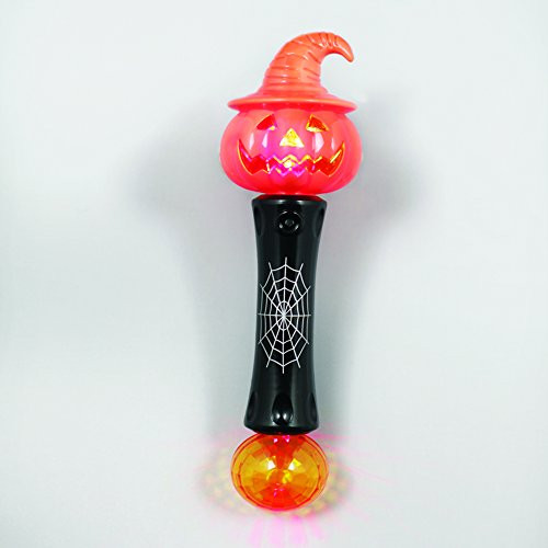 Fun Central AU045, 1 Pc LED Witchy Pumpkin Wand, Glow Stick Wand, Glowing Witch Wand, Light Up Glowing Wand
