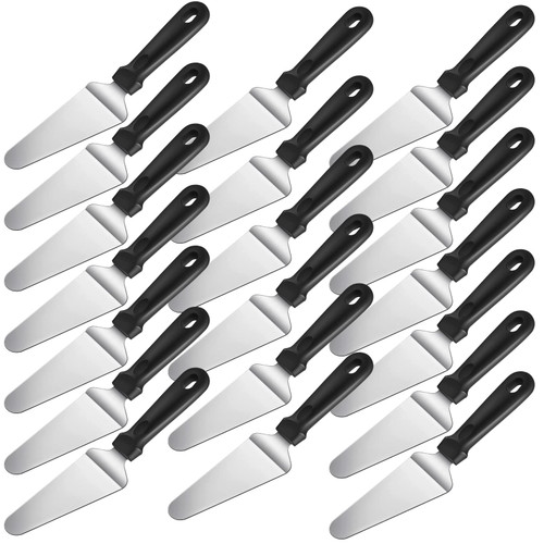 20 Pieces Pizza Spatula Pie Server Stainless Steel Cake Serving Spatula Non Slip Easy to Grip Baking Triangular Spade Plastic Handle Shovel for Desserts Pizza Pie Cake Biscuit