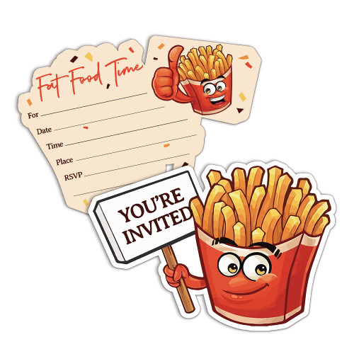 REWIDPARTY Junk Food Birthday Party Invitation Cards with Envelopes?Set of 15? Fries Shaped Fill-in Invitations Funny Fries Party invites Birthday Baby Shower Party Supplies Favors for Kids Adults REWIDPARTY Junk Food Birthday Party Invitation Cards with Envelopes?Set of 15? Fries Shaped Fill-in Invitations Funny Fries Party invites Birthday Baby Shower Party Supplies Favors for Kids Adults