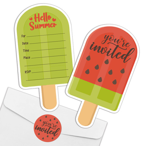 REWIDPARTY Ice Cream Birthday Party Invitations with Envelopes & Stickers?Set of 15? Popsicle Shaped Fill-in Invitations Hello Summer Party Invites Cards Birthday Baby Shower Party Supplies for Kids REWIDPARTY Ice Cream Birthday Party Invitations with Envelopes & Stickers?Set of 15? Popsicle Shaped Fill-in Invitations Hello Summer Party Invites Cards Birthday Baby Shower Party Supplies for Kids