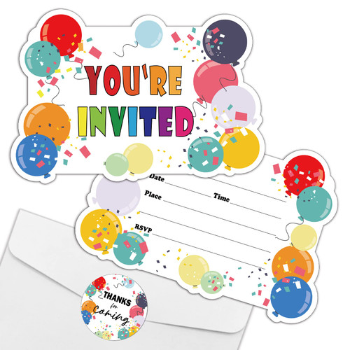 REWIDPARTY Colorful Balloon Party Invitations with Envelopes & Stickers?Set of 15? Balloon Fill-in Invitations Party Supplies Favors for Birthday Baby Shower Graduations Kids Party Invites Cards REWIDPARTY Colorful Balloon Party Invitations with Envelopes & Stickers?Set of 15? Balloon Fill-in Invitations Party Supplies Favors for Birthday Baby Shower Graduations Kids Party Invites Cards