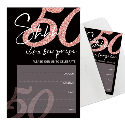 Cusrtyh 50th Birthday Party Invitations ?50th Anniversary Birthday party?Rose Gold Birthday Party?Surprise Party Invitations?Invites for Anniversaries?50th Birthdays?15 Cards With 15 Envelopes Cusrtyh 50th Birthday Party Invitations ?50th Anniversary Birthday party?Rose Gold Birthday Party?Surprise Party Invitations?Invites for Anniversaries?50th Birthdays?15 Cards With 15 Envelopes