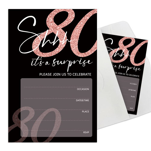 Cusrtyh 80th Birthday Party Invitations ?80th Anniversary Birthday party?Rose Gold Birthday Party?Surprise Party Invitations?Invites for Anniversaries?80th Birthdays?15 Cards With 15 Envelopes Cusrtyh 80th Birthday Party Invitations ?80th Anniversary Birthday party?Rose Gold Birthday Party?Surprise Party Invitations?Invites for Anniversaries?80th Birthdays?15 Cards With 15 Envelopes
