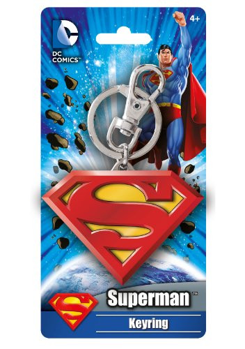 DC Colored Superman Logo Pewter Key Ring