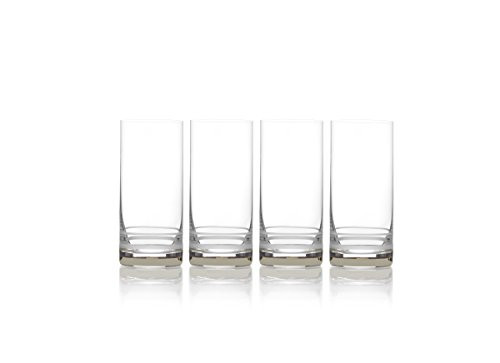 Mikasa Lux Platinum Highball Glass, 17-Ounce, Set of 4