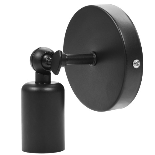 E27 Vintage Wall Sconce Single Plug Retro Industrial Wall Lamp for Bar Cafe Hallway E27 Light Socket Lamp Holder(Black)