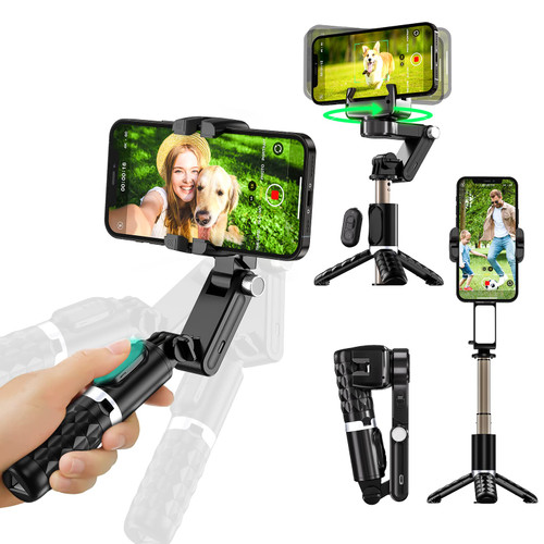 Gimbal Stabilizer with Phone Tripod for iPhone: Handheld Gimble with Remote Selfie Stick & 360 Face Tracking Stand for iPhone & Samsung Smartphone Mobile Camera Recording | Vlogging Tiktok Video