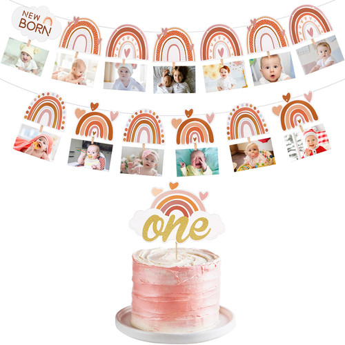 34 Pieces Boho Rainbow First Birthday Photo Supplies Bohemian Rainbow Baby Monthly Milestone Photo Banner with Boho Rainbow Cake Topper for Boho Birthday Party Supplies Photo Booth Props Decor 34 Pieces Boho Rainbow First Birthday Photo Supplies Bohemian Rainbow Baby Monthly Milestone Photo Banner with Boho Rainbow Cake Topper for Boho Birthday Party Supplies Photo Booth Props Decor