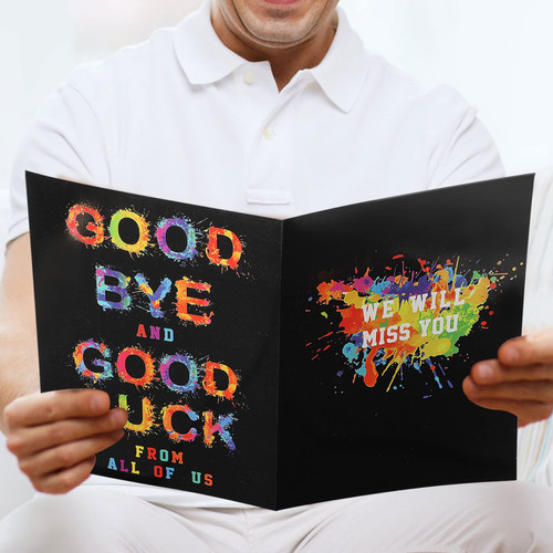 Funny Going Away Card Jumbo Greeting Card Farewell Cards for Coworkers Good Luck Card Farewell Greeting Card Oversized Goodbye Card with Envelope Office Farewell Party Supplies (8.9 x 11.8 Inch)